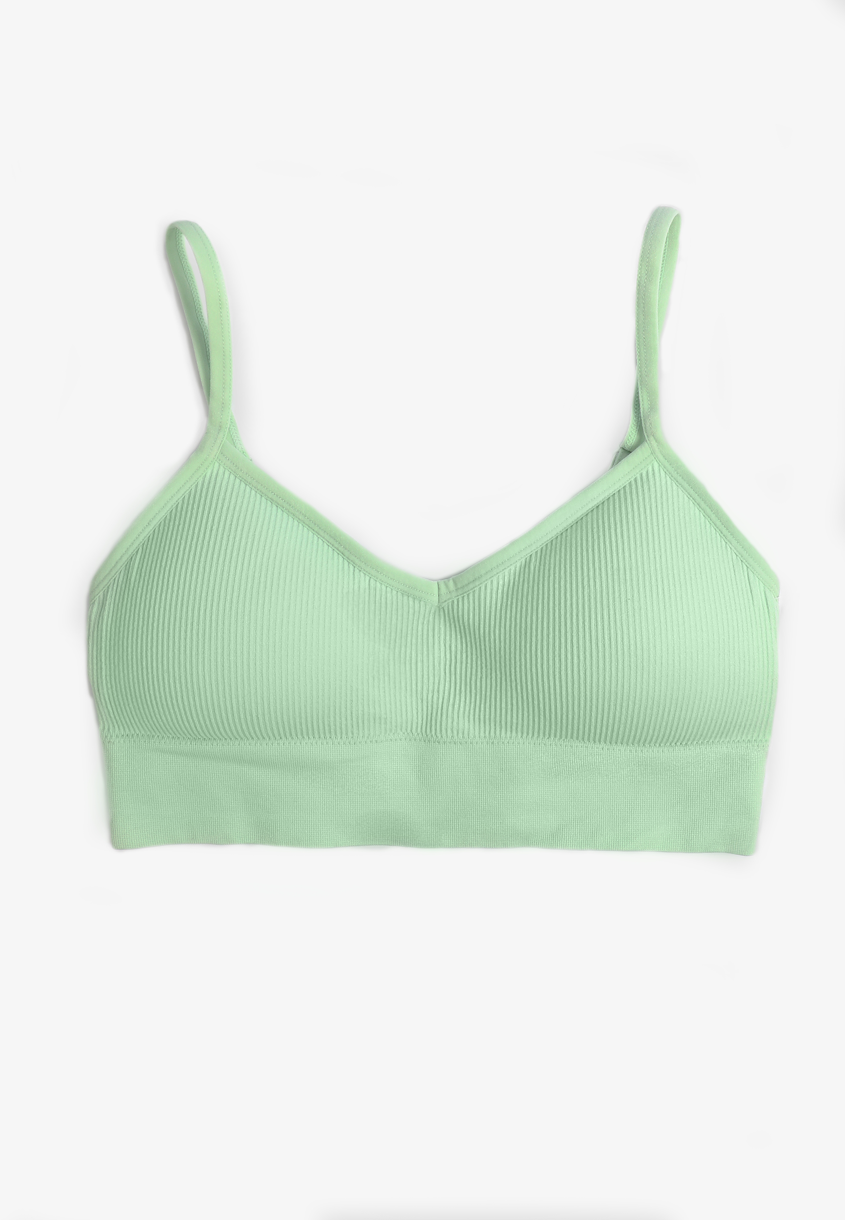 True Stretch Seamless Ribbed V Neck Bralette