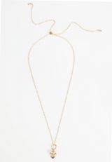 Gold Adjustable Heart Pendant Necklace, GOLD, small
