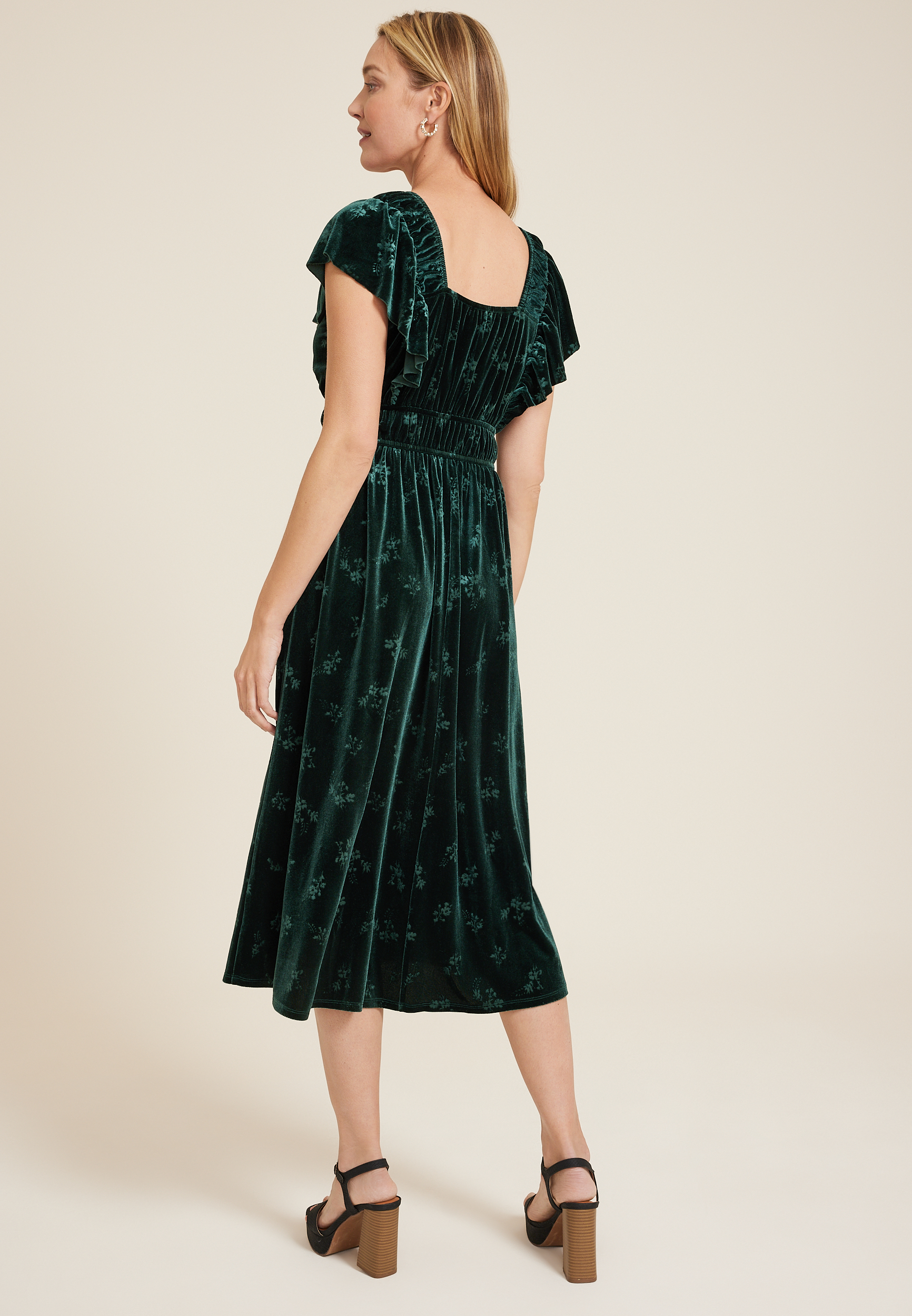 Velvet Jacquard Midi Dress, C6371, large