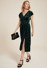 Velvet Jacquard Midi Dress, C6371, small