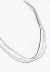 Blue Beaded Triple Layered Necklace, , small