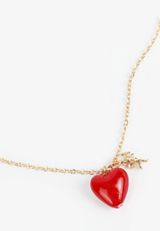 Red Cherry Heart Necklace, C485, small