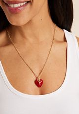 Red Cherry Heart Necklace, C485, small