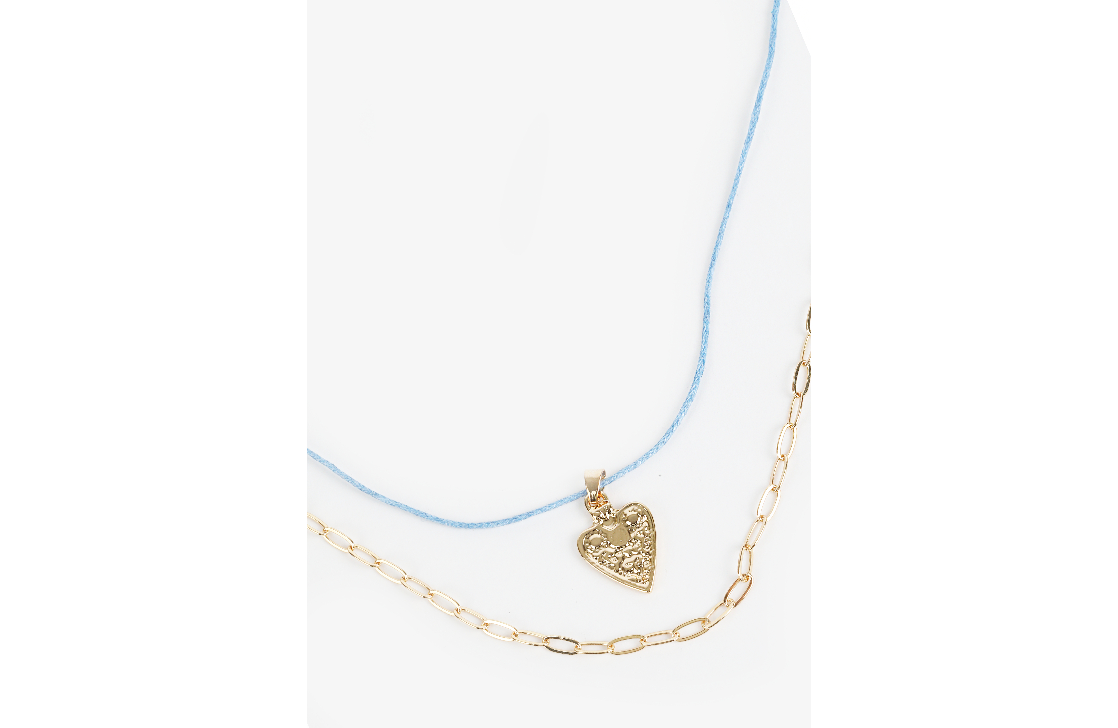 Gold Heart Charm Layered Necklace