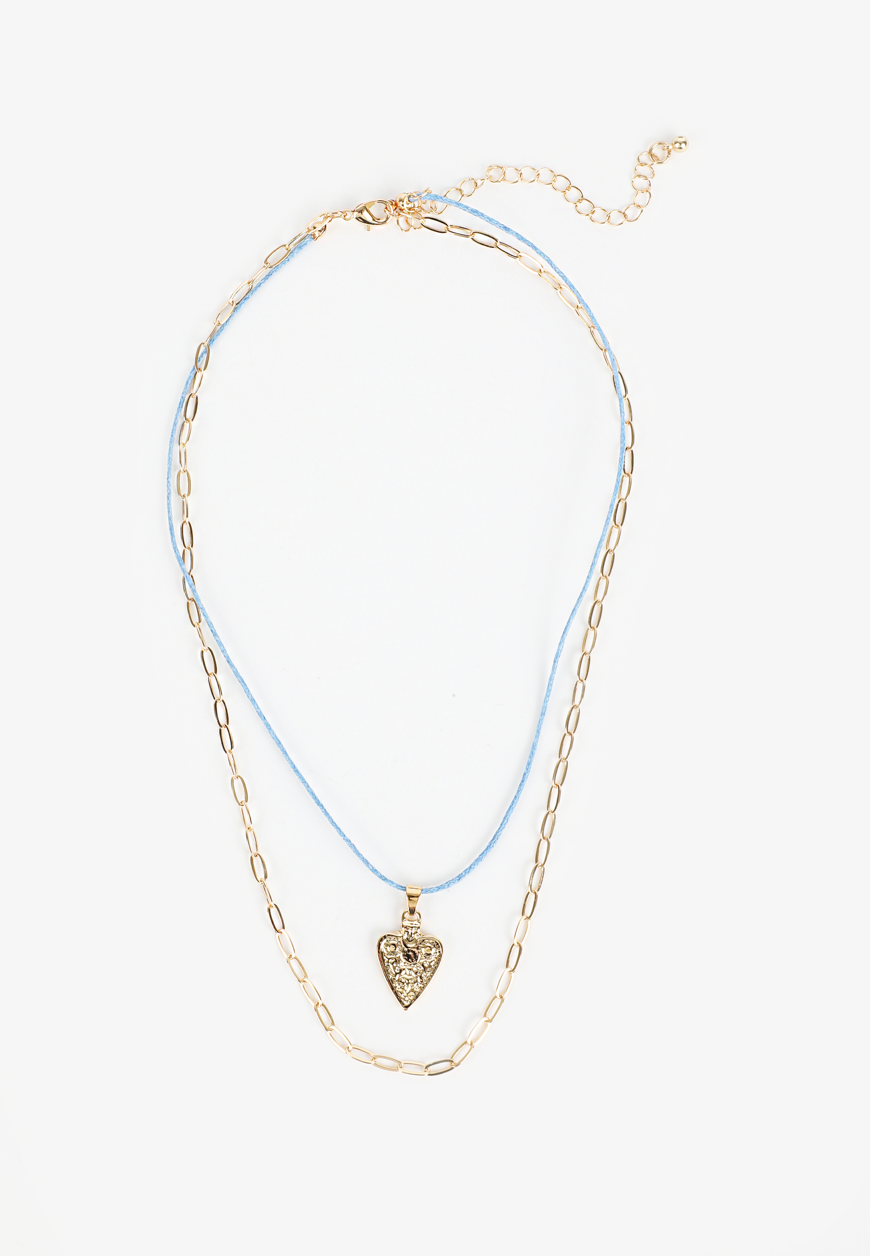 Gold Heart Charm Layered Necklace, C605, large