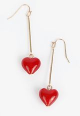 Red Cherry Heart Drop Earrings, C485, small
