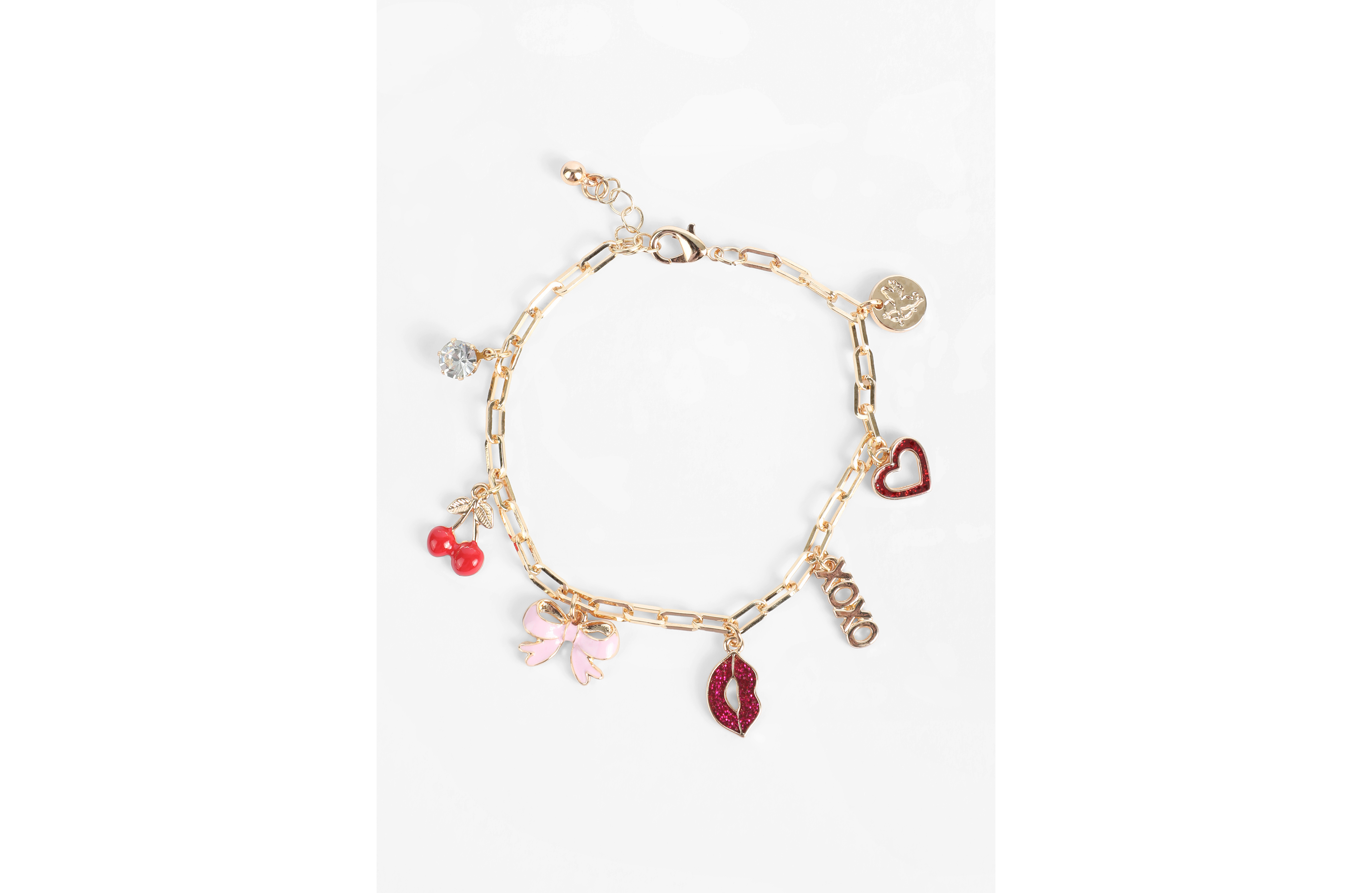 Gold Valentines Day Charm Bracelet