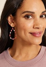 Pink And Red Mini Heart Teardrop Earrings, C595, small