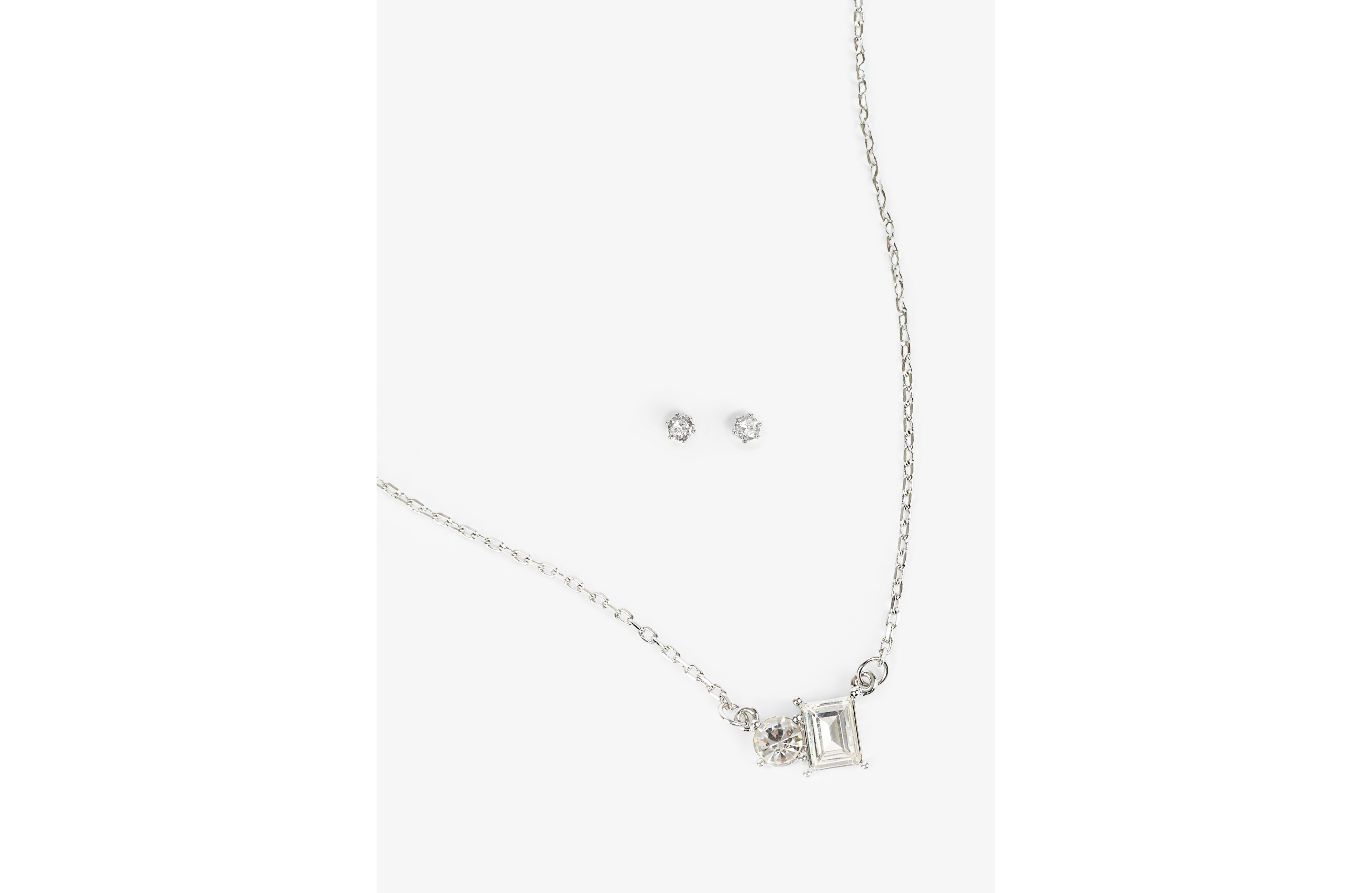 Silver Necklace And Earring Set