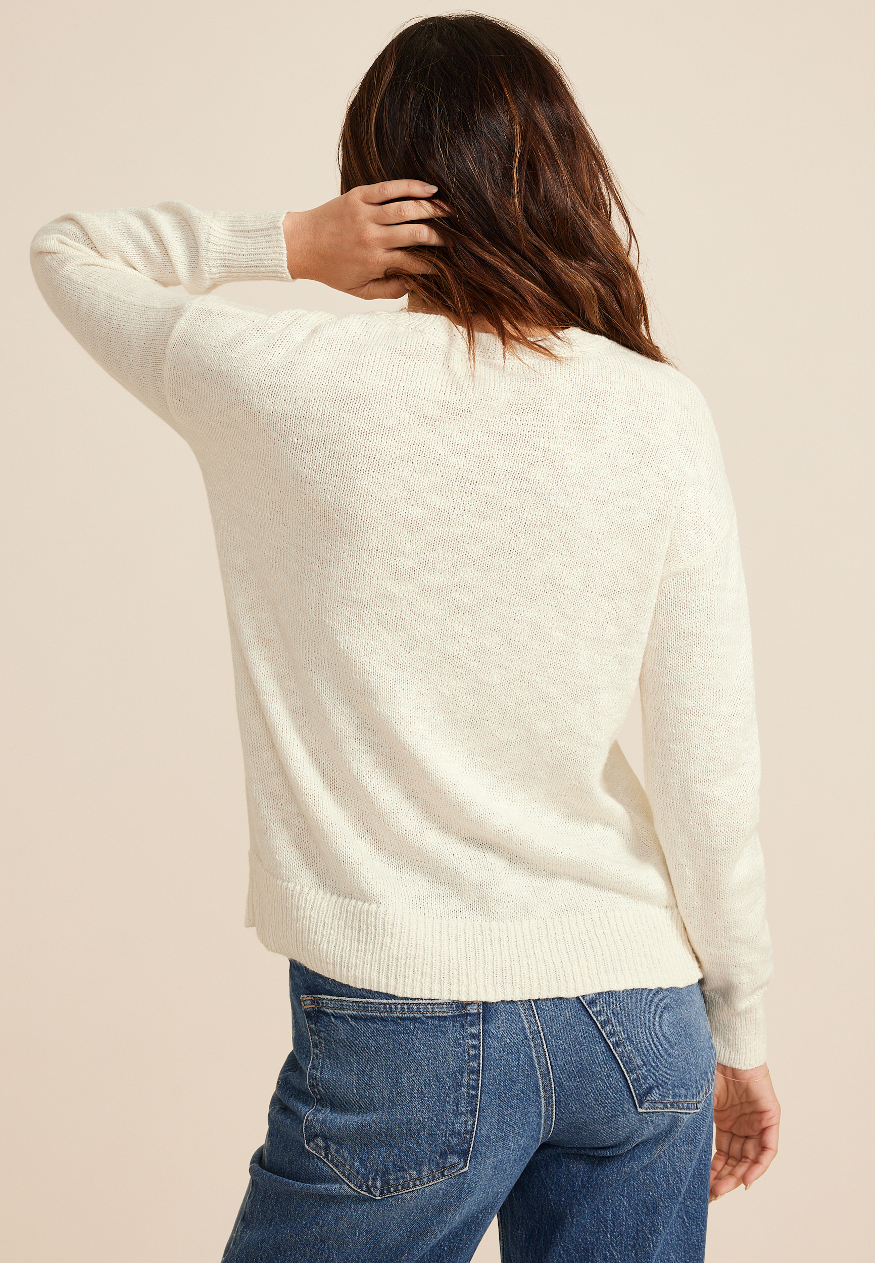 Mom Embroidered Sweater, C9298, large