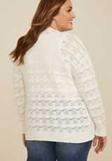 Plus Size Open Stitch Cardigan, C9298, small