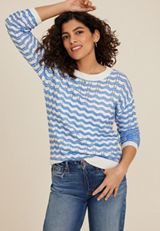 Wavy Striped Sweater, SUGAR SWIZZLE COMBO, small