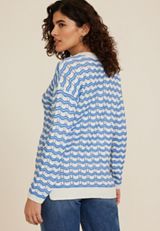 Wavy Striped Sweater, SUGAR SWIZZLE COMBO, small