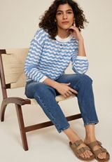 Wavy Striped Sweater, SUGAR SWIZZLE COMBO, small