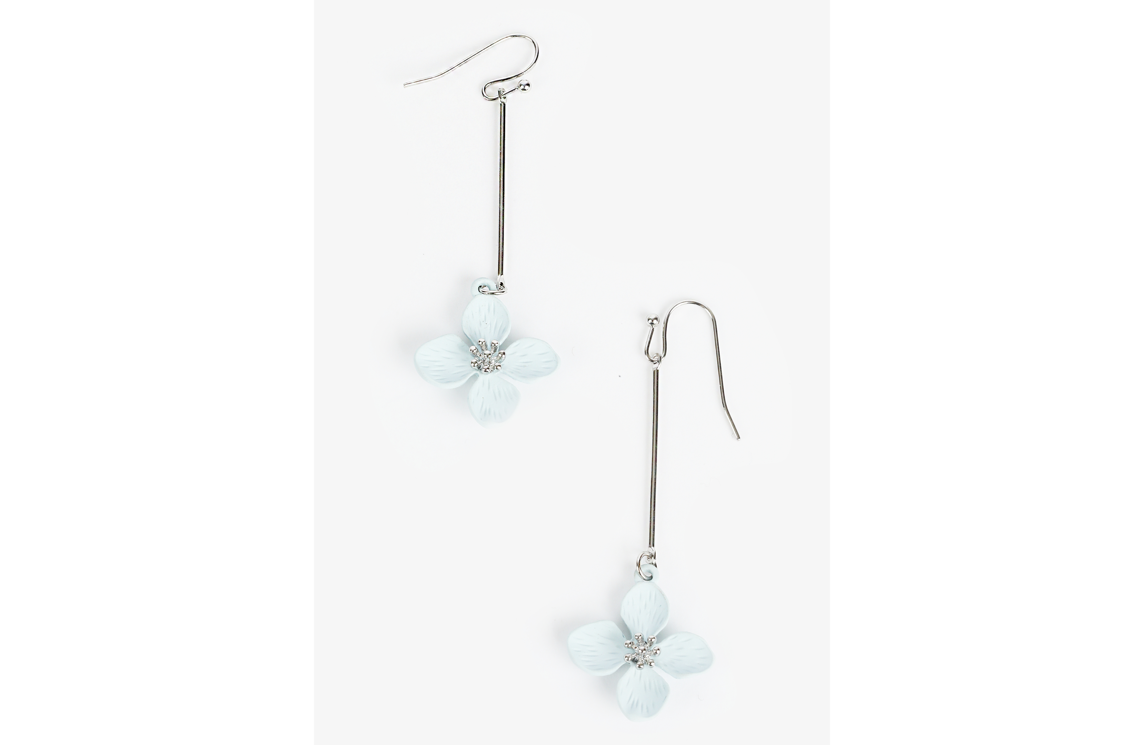 Blue Flower Drop Earrings