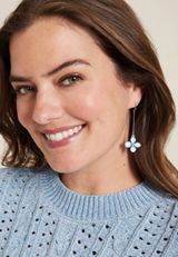 Blue Flower Drop Earrings, C1149, small