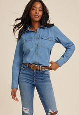 Utility Relaxed Button Down Shirt, C1187, small