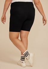 Plus Size High Rise Luxe 8in Bike Short, BLACK, small