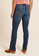 Dark Mid Rise Thick Stitch Slim Boot Jean, , small