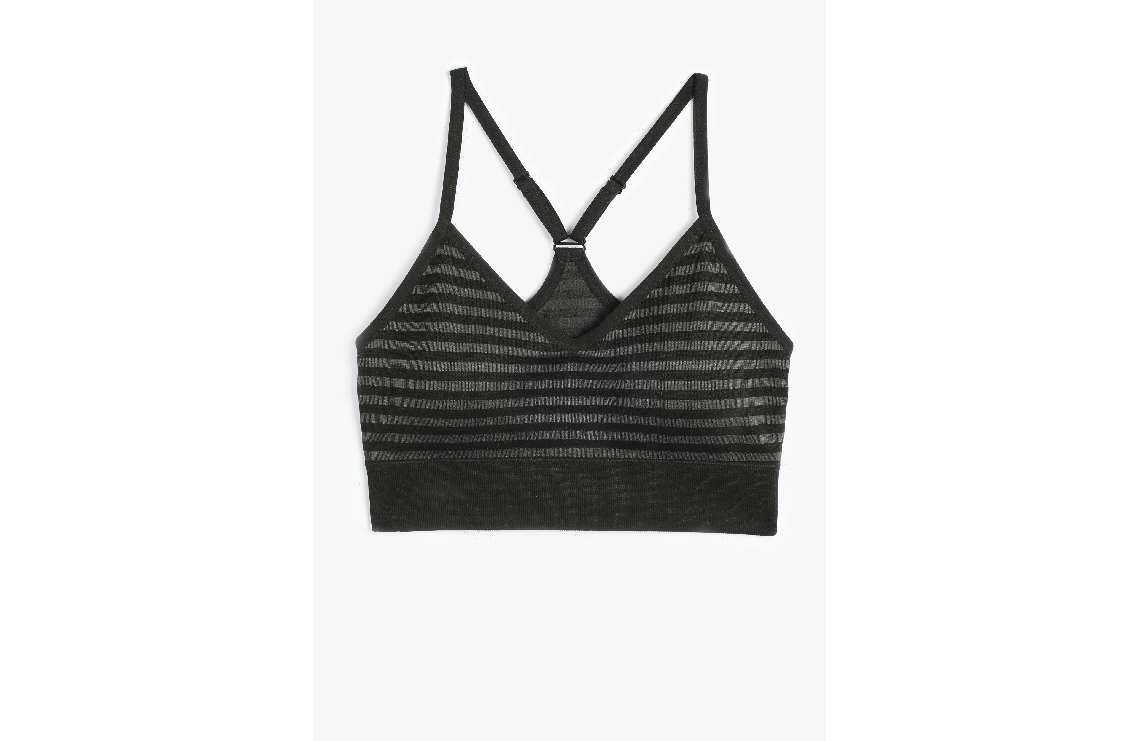 True Stretch Seamless Simple Strap Striped Bralette