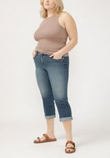 Plus Size Silver Jeans Co.&reg; Suki Curvy Mid Rise Luxe Stretch Capri, , small