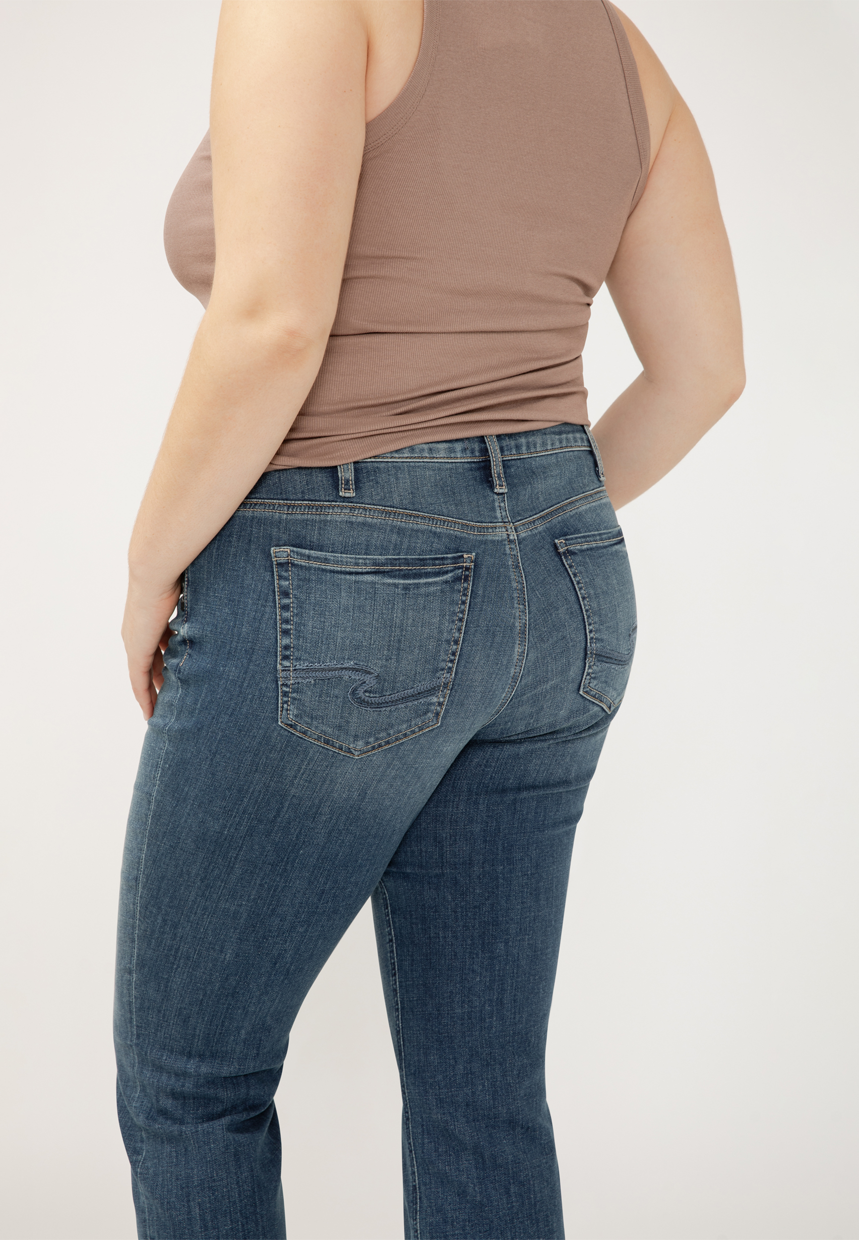Plus Size Silver Jeans Co.&reg; Suki Curvy Mid Rise Luxe Stretch Capri, , large