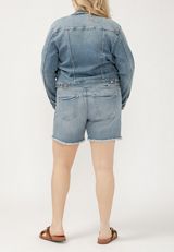 Plus Size Silver Jeans Co.&reg; Mid Rise Button Fly 6in Boyfriend Short, , small