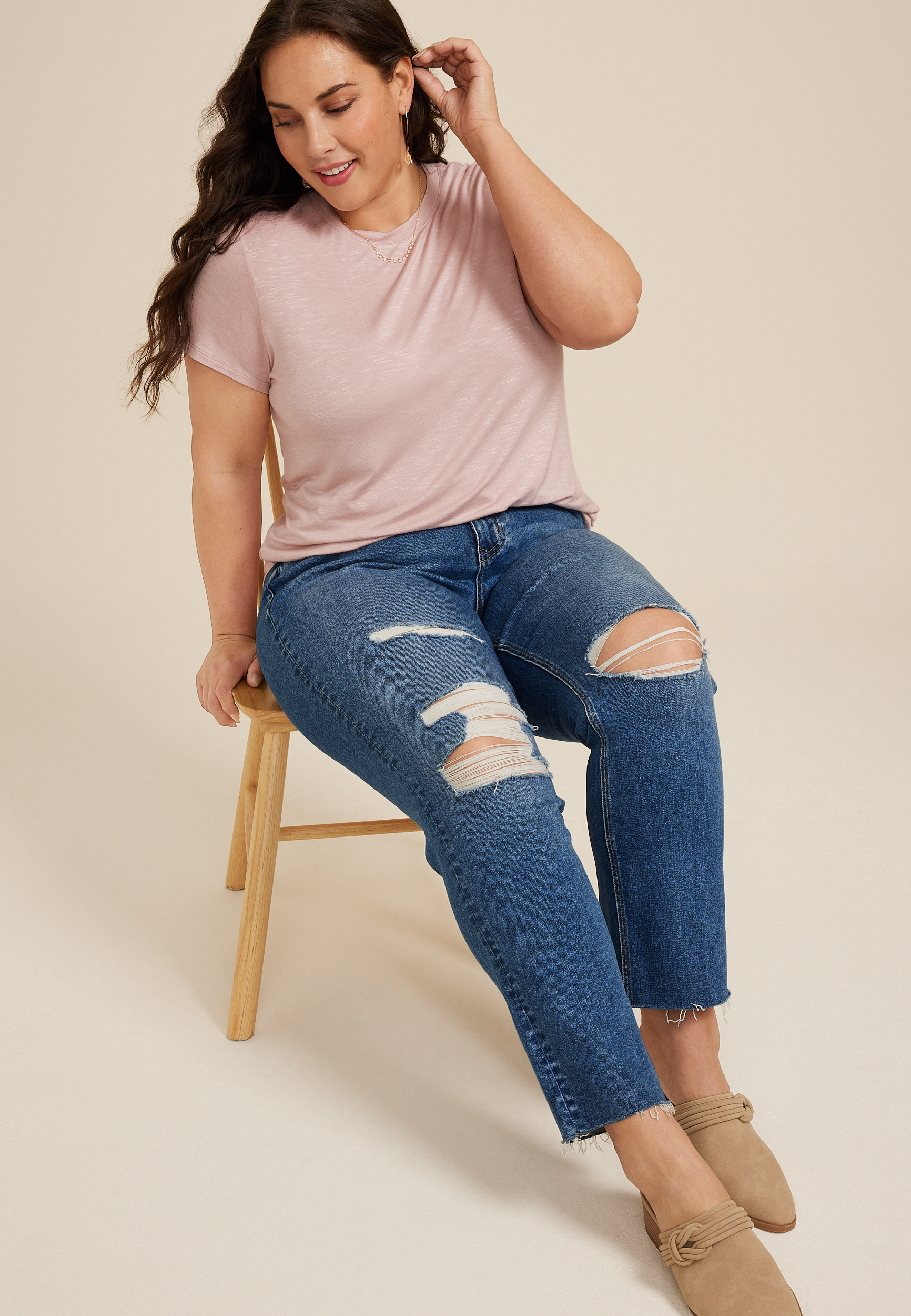 Plus Size 24/7 Kennedy Crew Neck Tee