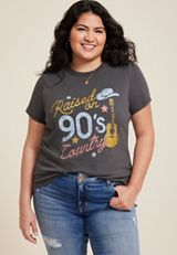 Plus Size Raised On 90s Country Classic Fit Graphic Tee, C1876, small