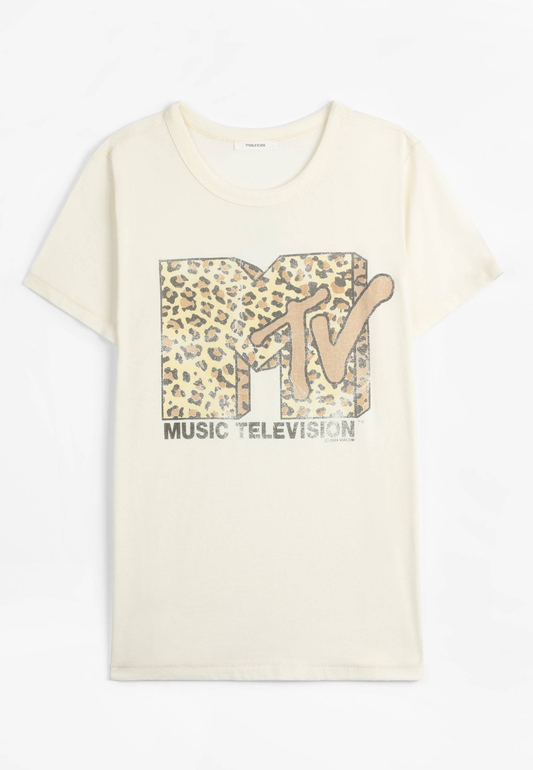 MTV Classic Fit Graphic Tee, ECRU, large