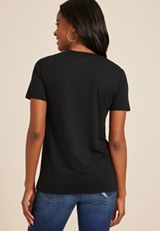 24/7 Dawson V Neck Tee, BLACK, small