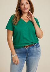 Plus Size 24/7 Dawson V Neck Tee, C8783, small