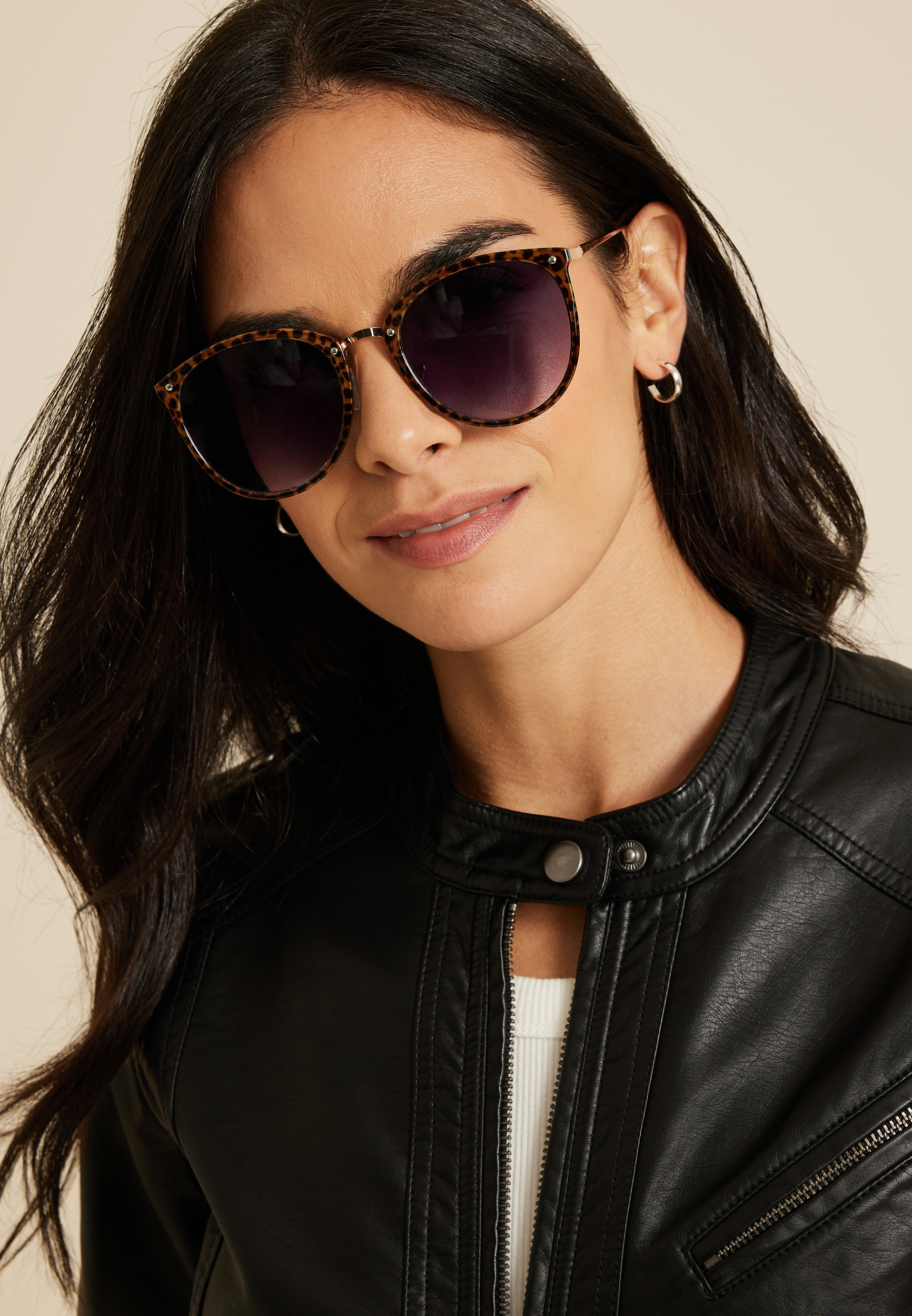 Cheetah Cat Eye Sunglasses, C5296, large