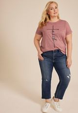 Plus Size Faith Classic Fit Graphic Tee, VINTAGE PINK, small