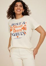 Just A Small Town Girl Oversized Fit Graphic Tee, , small