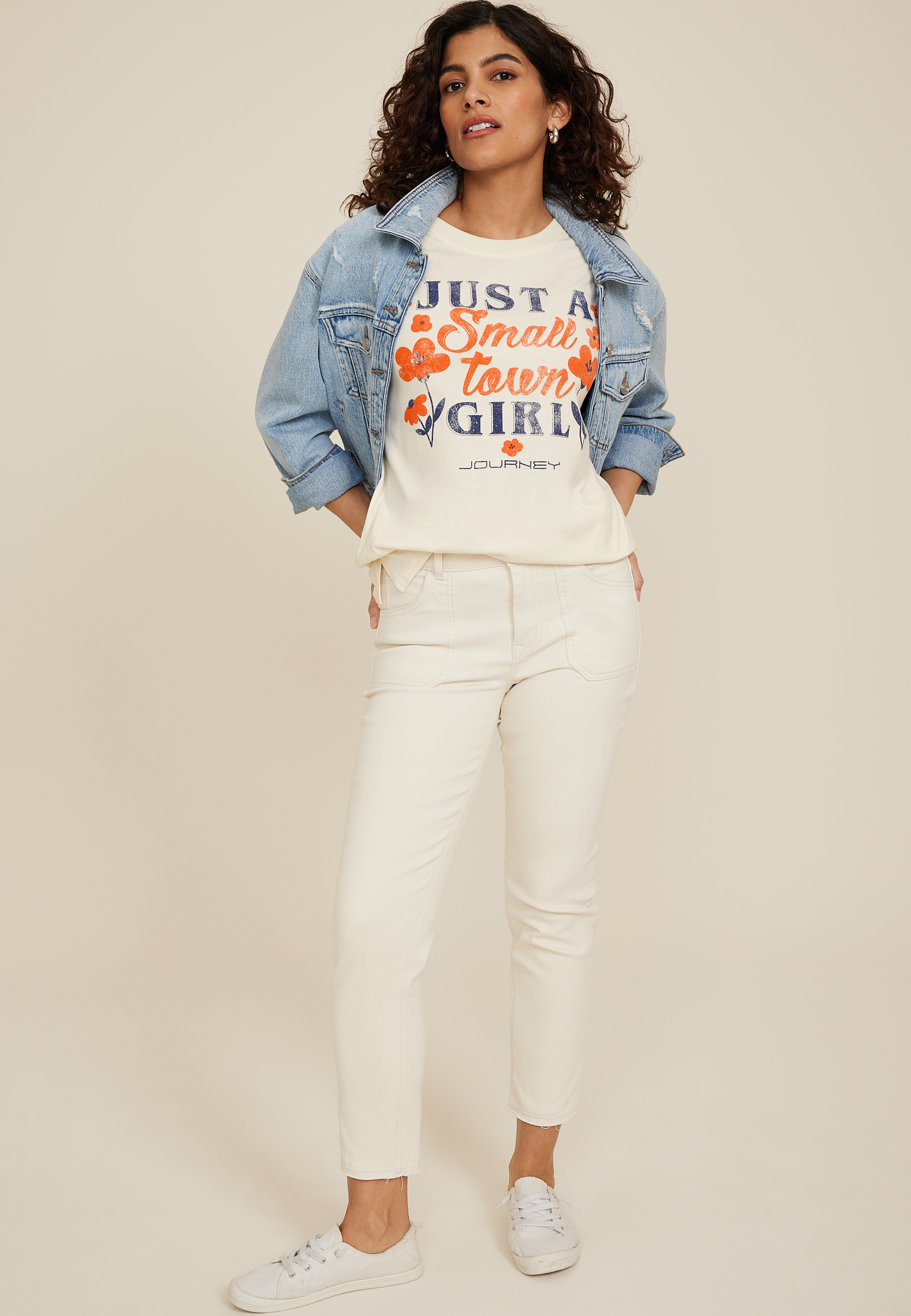 Just A Small Town Girl Oversized Fit Graphic Tee