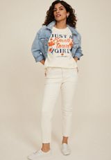 Just A Small Town Girl Oversized Fit Graphic Tee, , small