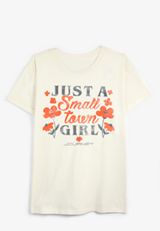 Just A Small Town Girl Oversized Fit Graphic Tee, , small