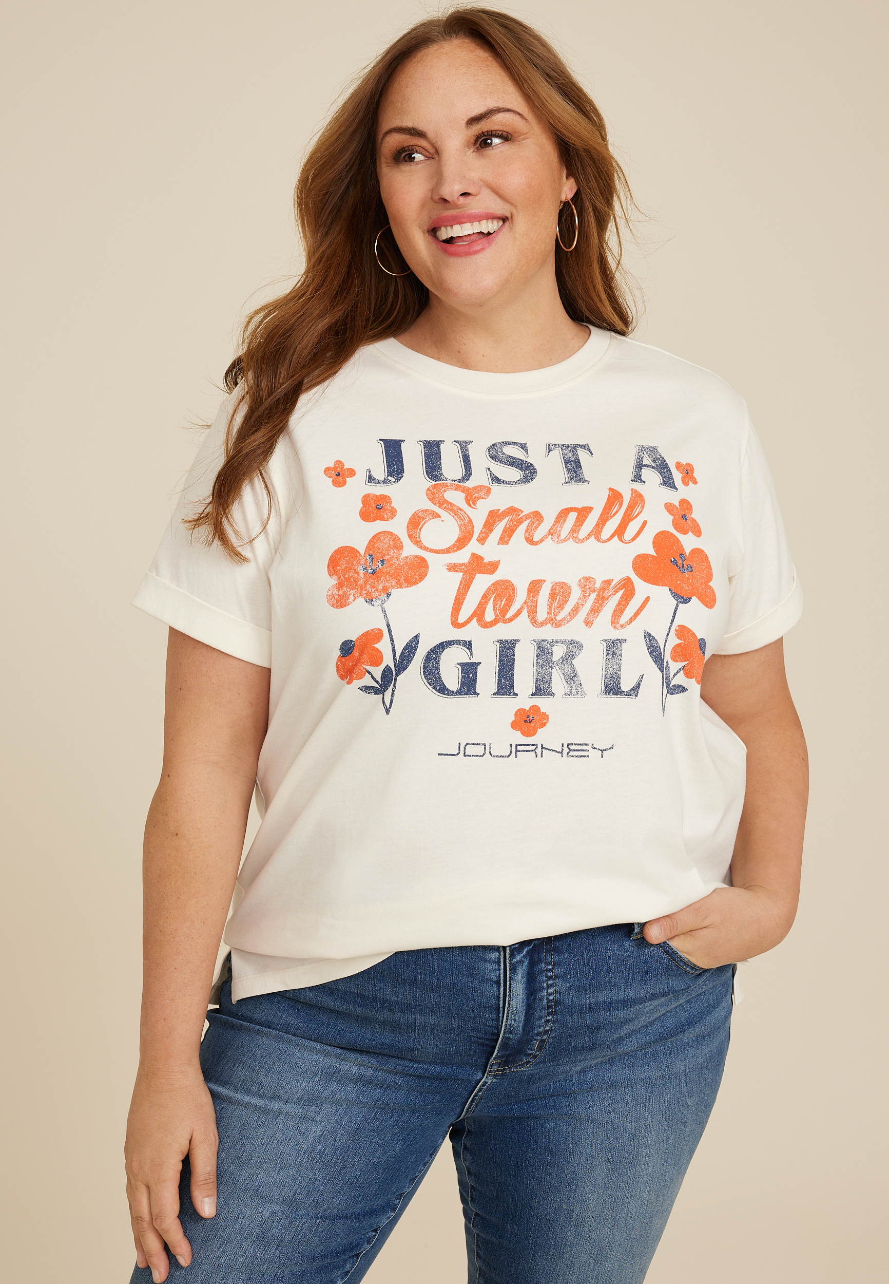 Plus Size Just A Small Town Girl Oversized Fit Graphic Tee