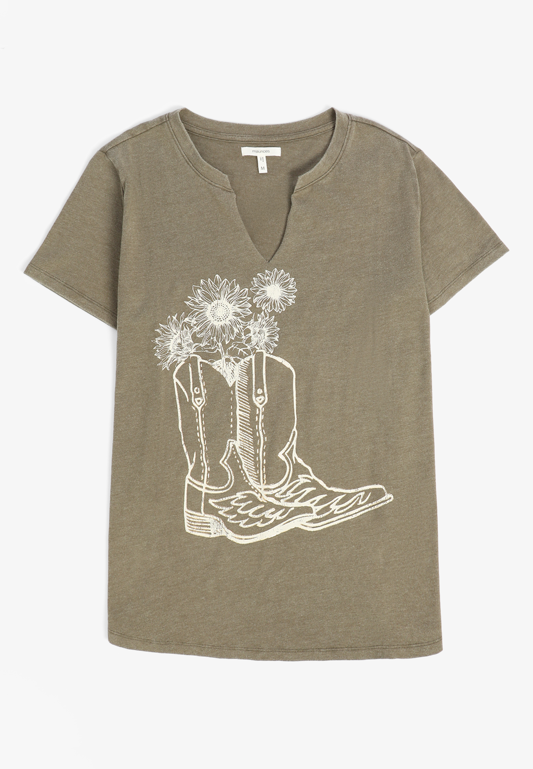 Western Floral Boots Classic Fit Graphic Tee, , large