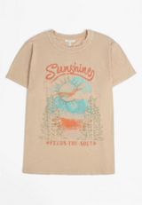 Plus Size Sunshine Feeds The Soul Oversized Fit Graphic Tee, , small