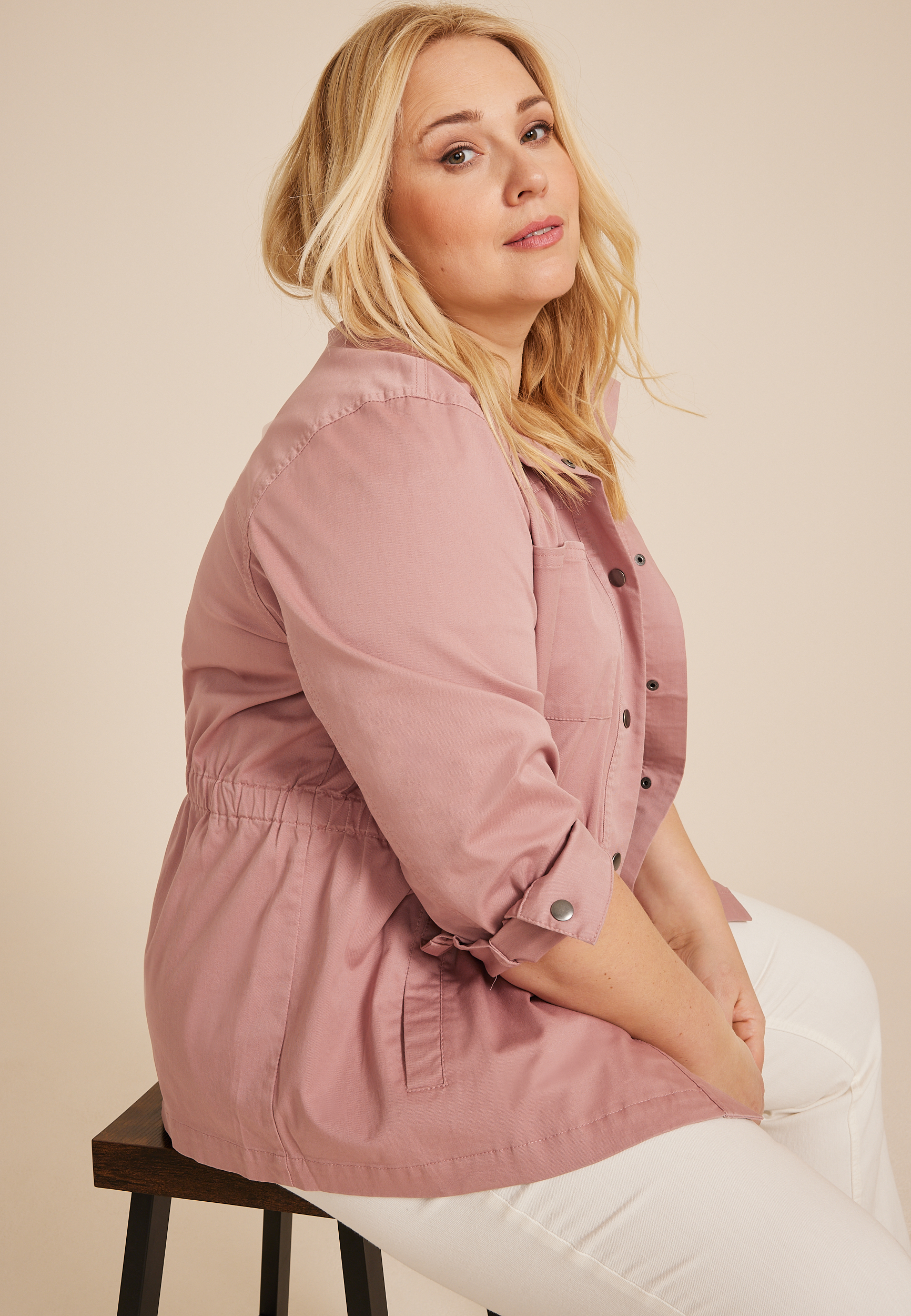 Plus Size Twill Jacket, C8503, large