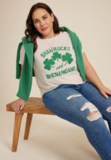 Plus Size Shamrocks And Shenanigans Classic Fit Graphic Tee, C2445, small