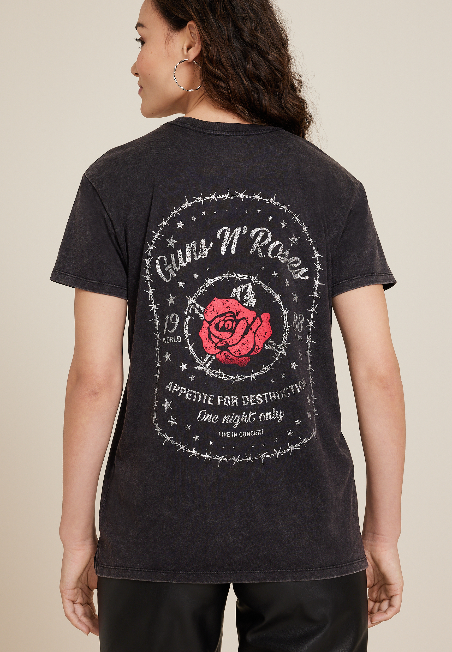 Guns N Roses Relaxed Fit Graphic Tee, C106, large