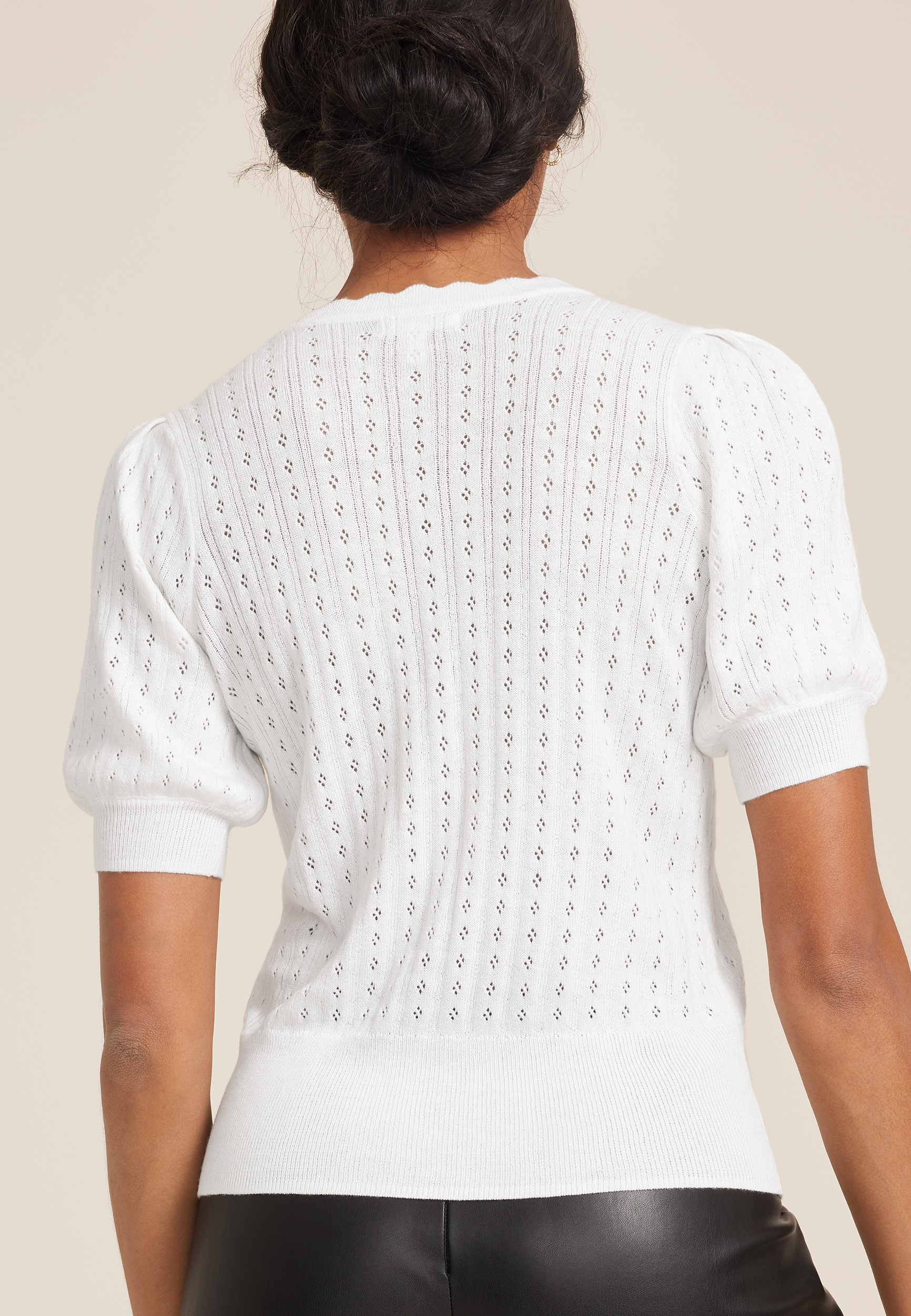 Scalloped Pointelle Cardigan, SUGAR SWIZZLE, large