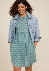 24/7 Danica Paisley Dress, ICED SPRUCE COMBO, small