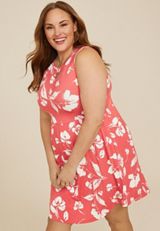 Plus Size 24/7 Danica Floral Dress, ROSE OF SHARON, small