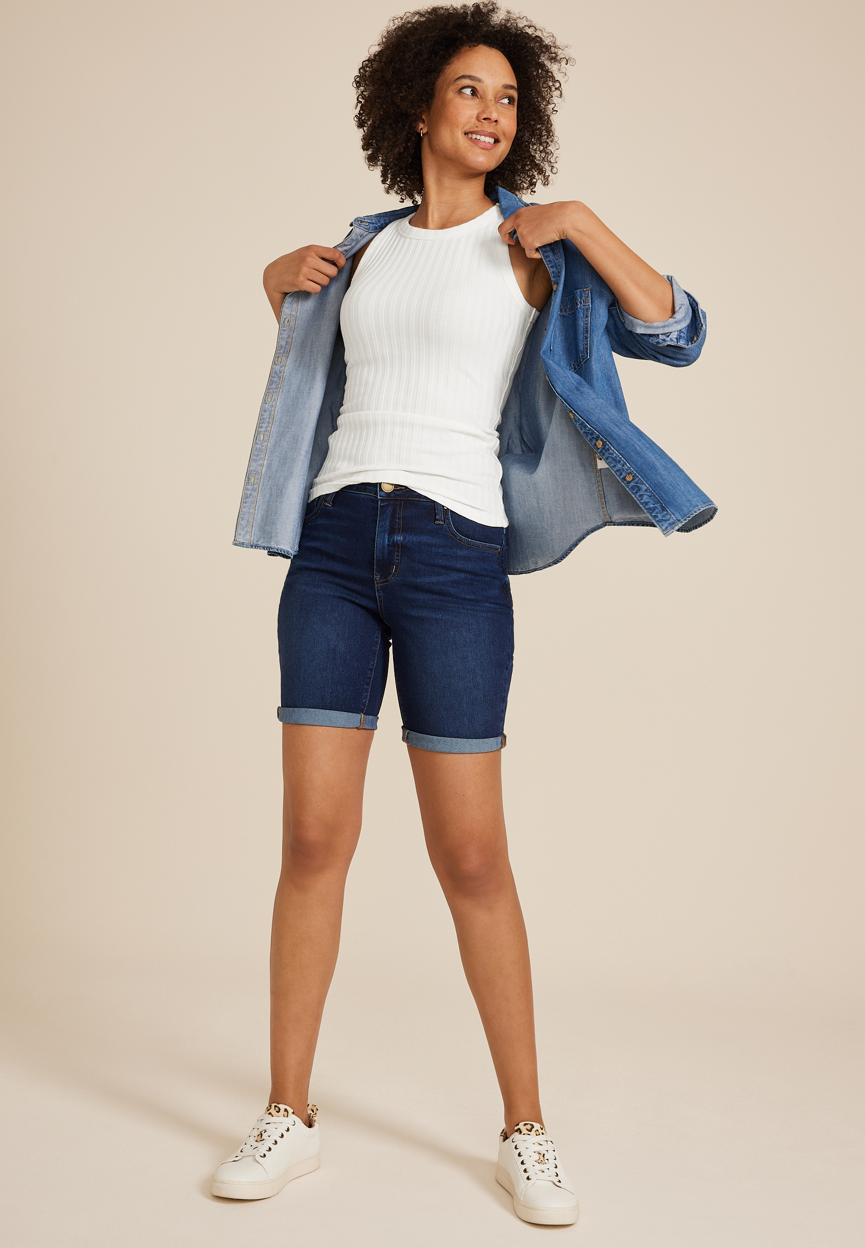 Chunky Ribbed High Neck Tank Top