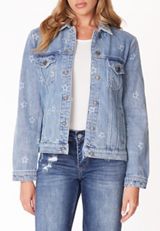 KanCan&trade; Star Denim Trucker Jacket, C2806, small