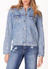 KanCan&trade; Star Denim Trucker Jacket, C2806, small